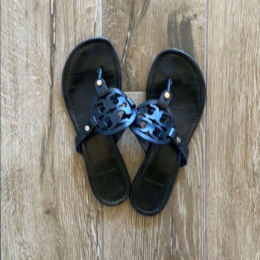 Tory Burch Miller Sandals Black 9 Authentic